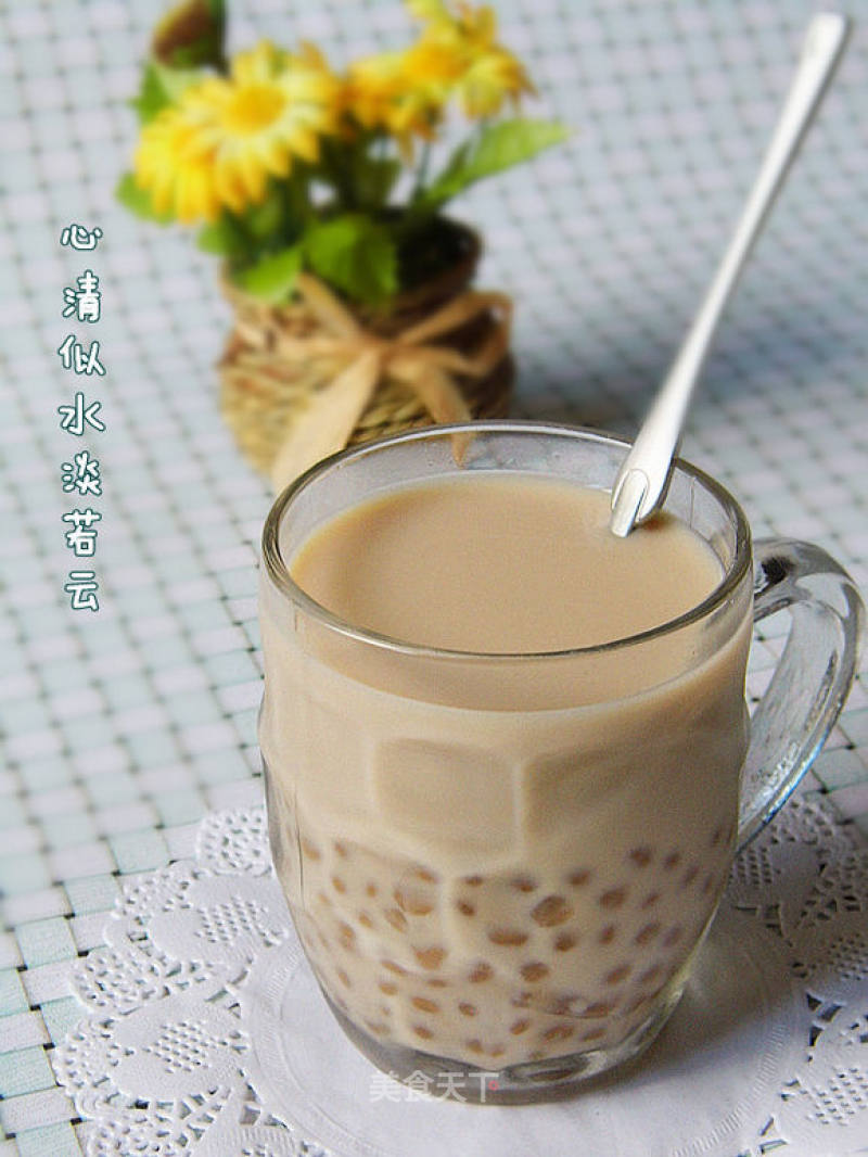 微波炉也能煮西米-————————【珍珠奶茶】的做法
