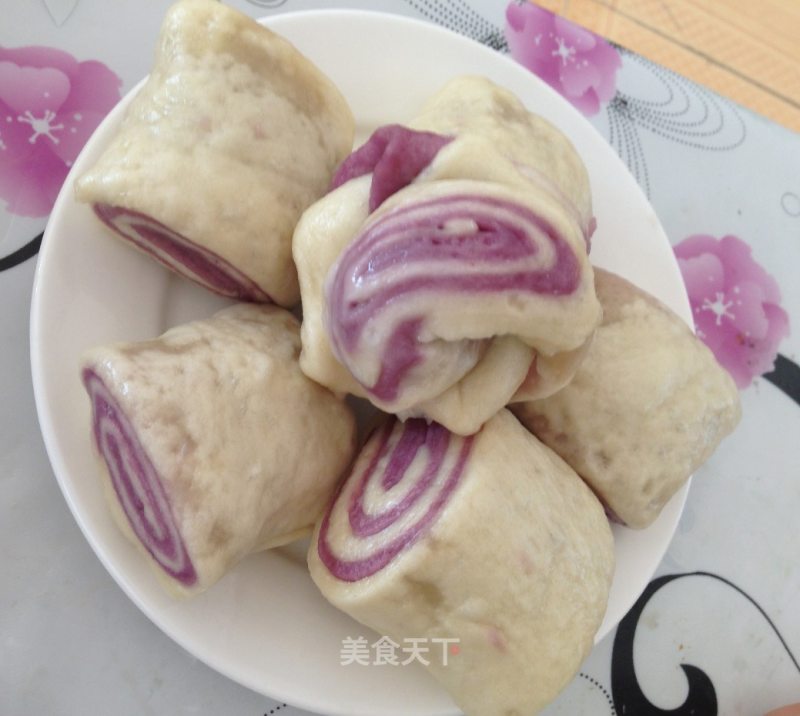 【紫薯蝴蝶小花卷】小紫薯新花样的做法
