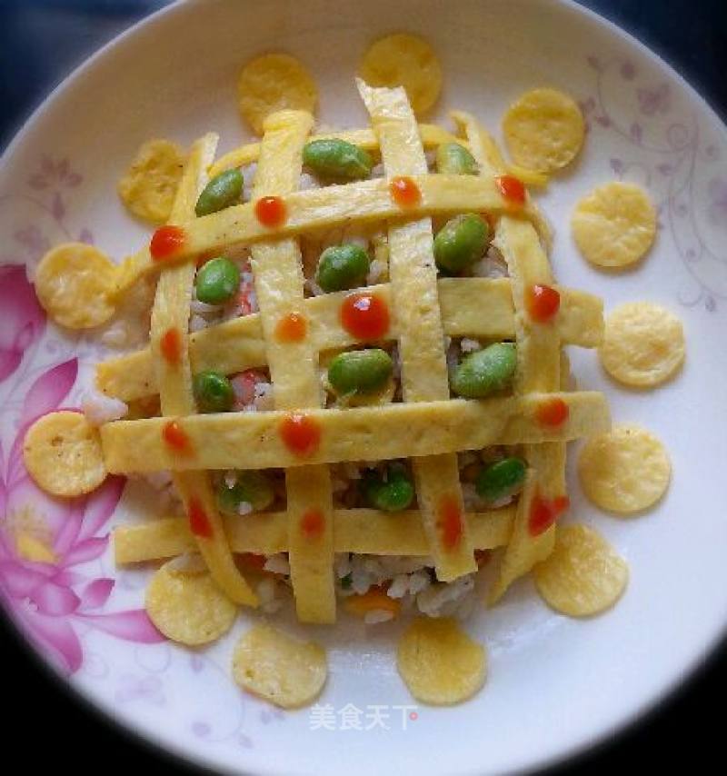 茄汁花朵蛋包饭的做法