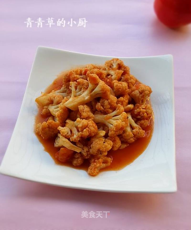番茄炒花菜的做法