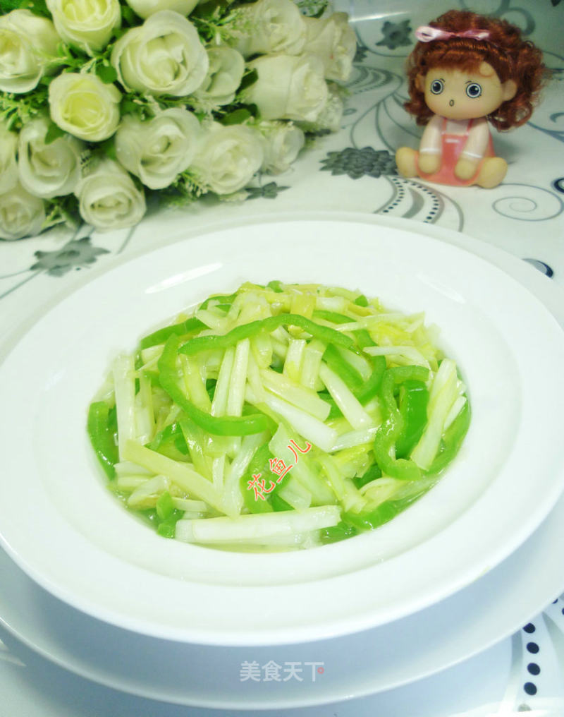 青椒炒韭菜芽的做法