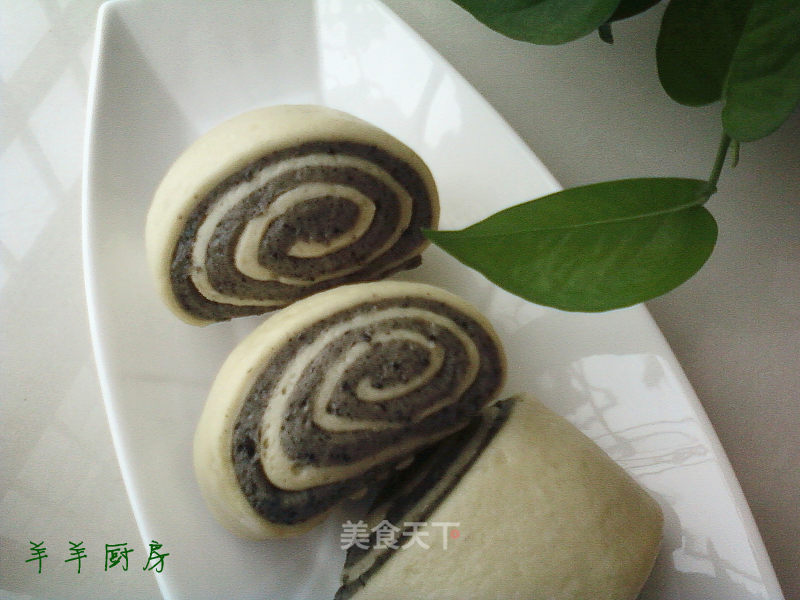 黑芝麻花卷馒头的做法
