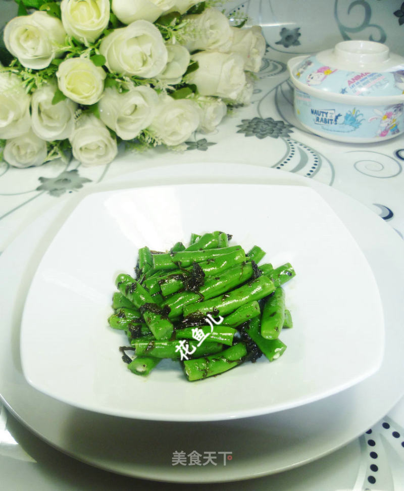 橄榄菜拌梅豆的做法