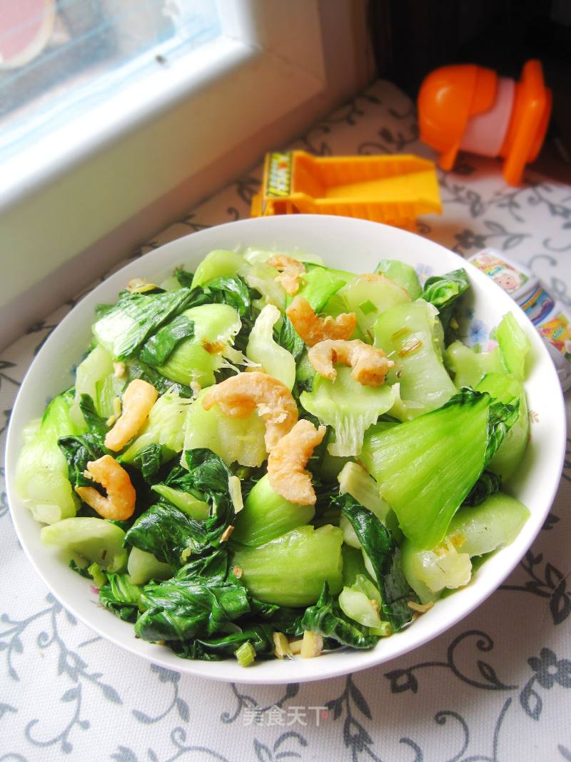 虾米油菜的做法