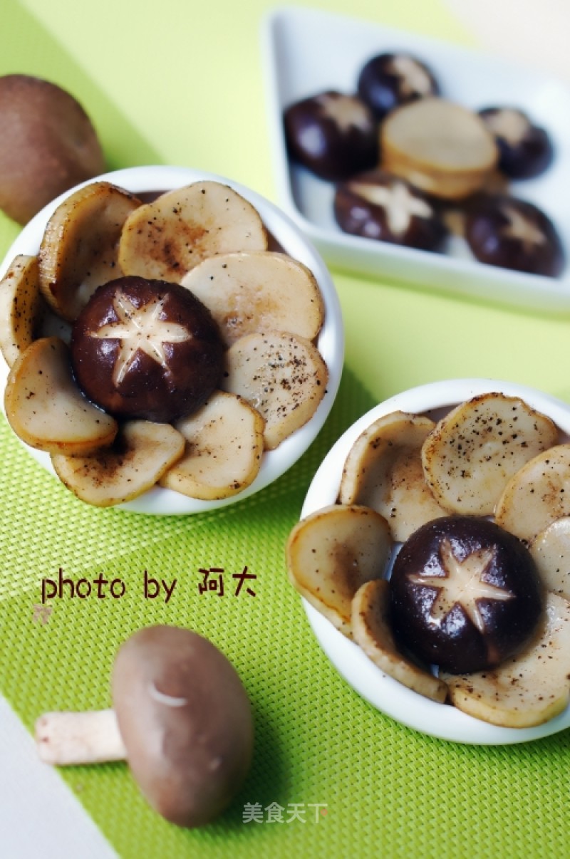 黑椒煎菌菇的做法