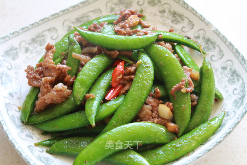 暑假最后一顿——甜豆炒肉丝的做法