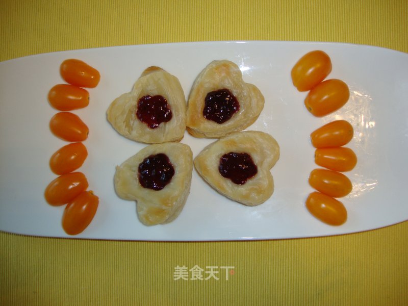 蓝莓酱爱心饼——小清新早餐