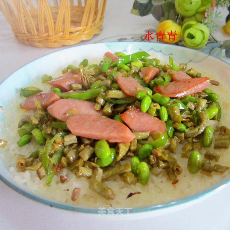 火腿咸菜快餐糯米饭