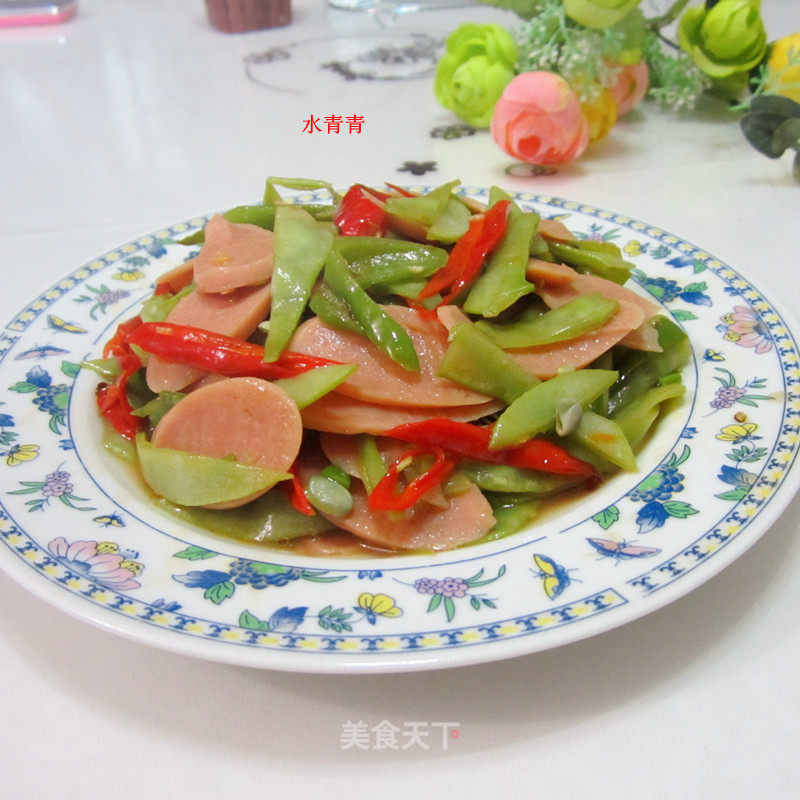 火腿炒扁豆的做法