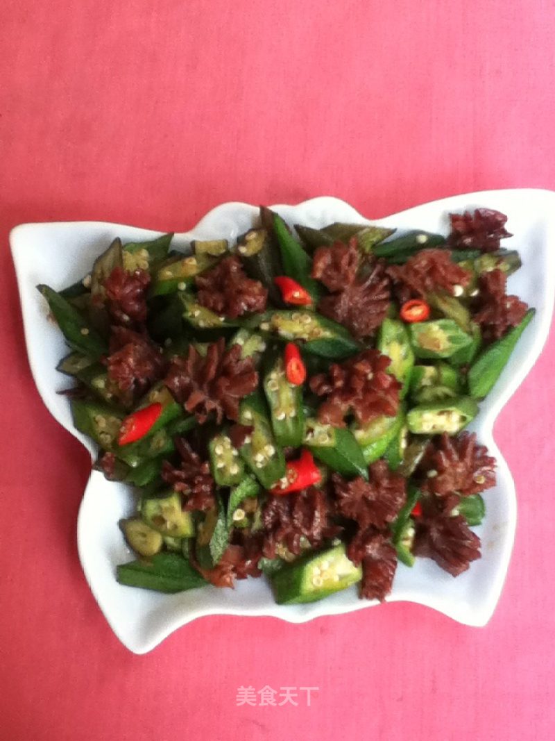秋葵炒鸡肾的做法