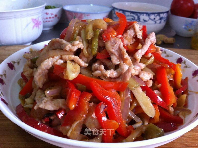 鲜香三彩肉丝的做法