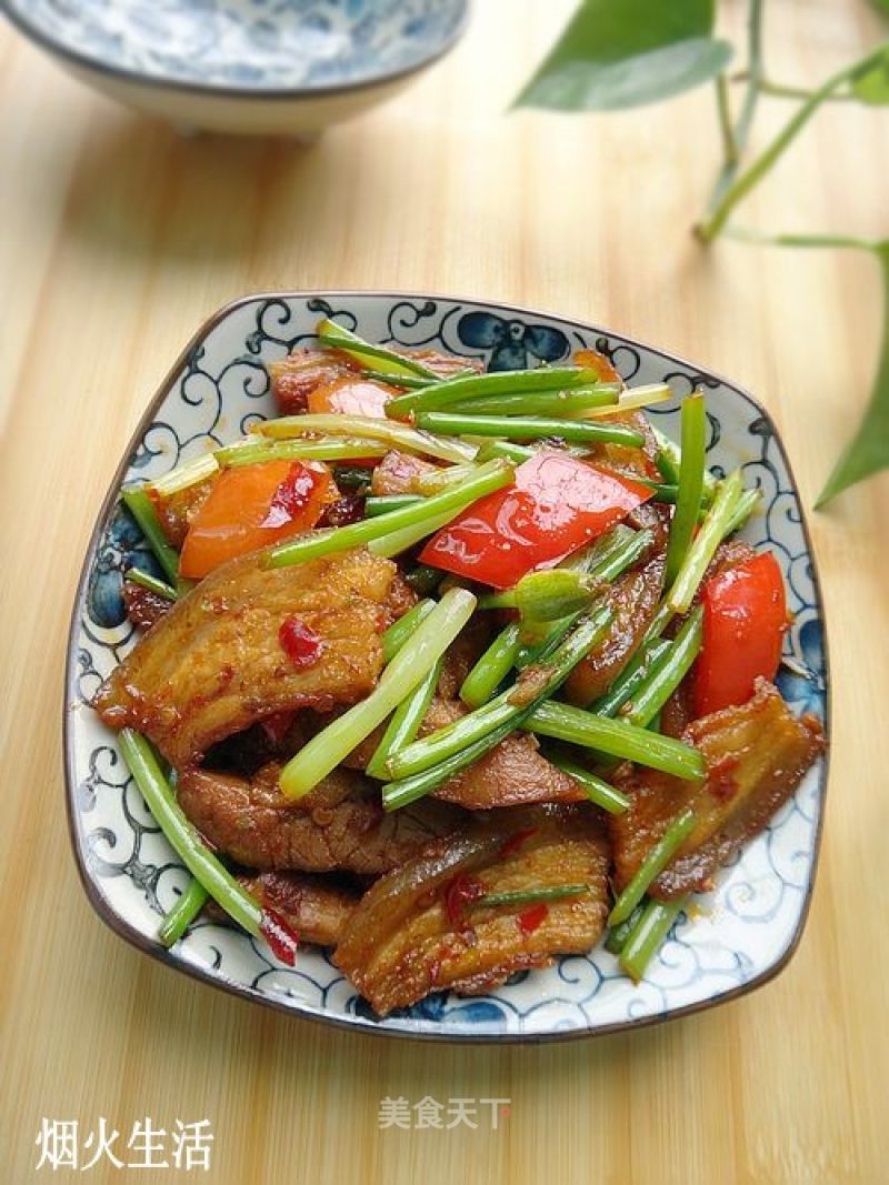 野韭菜苔回锅肉的做法