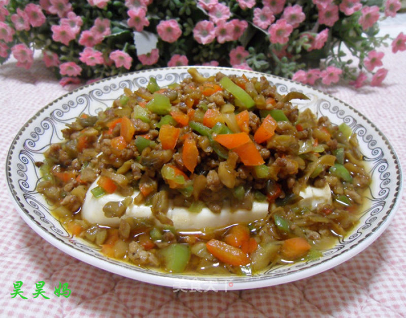 榨菜肉末蒸豆腐的做法