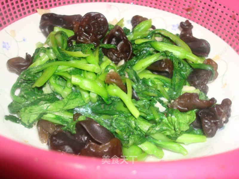 黑木耳炒鸡毛菜的做法