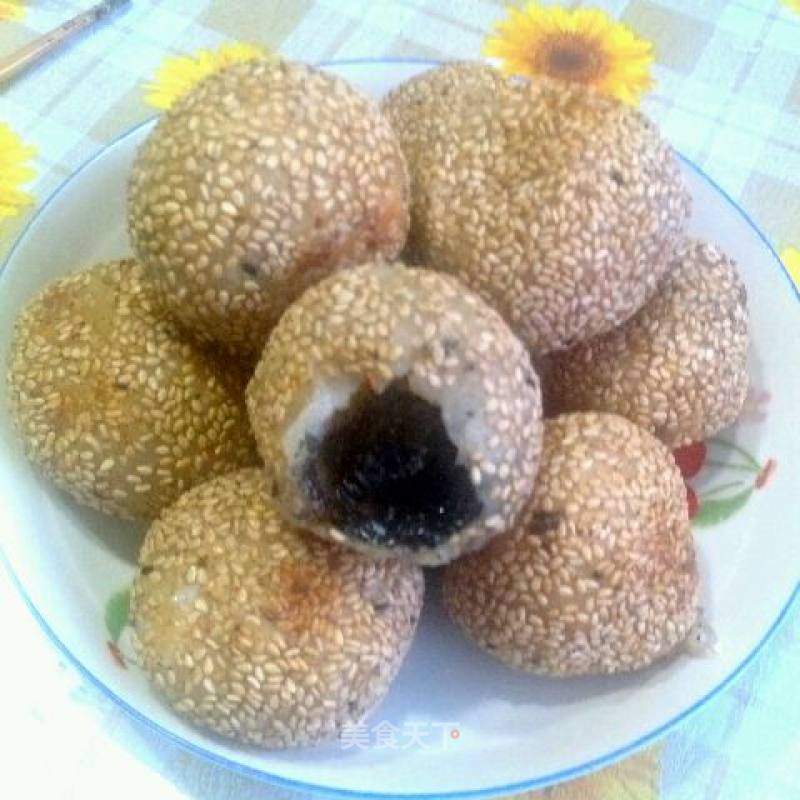 芝麻馅麻球的做法