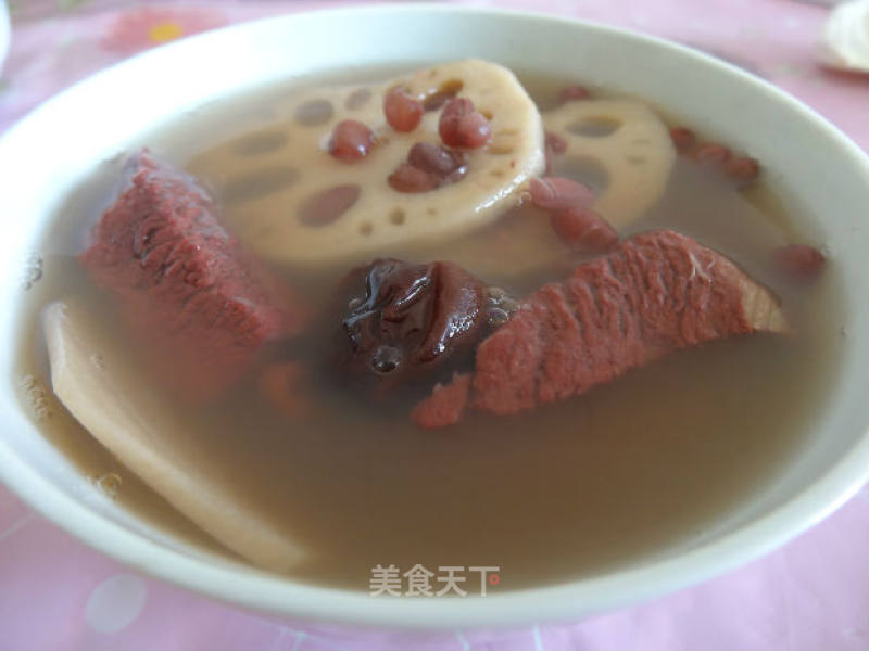 红豆莲藕牛肉汤的做法