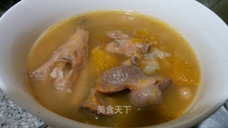 南瓜花生鸡腳鸡腎湯的做法