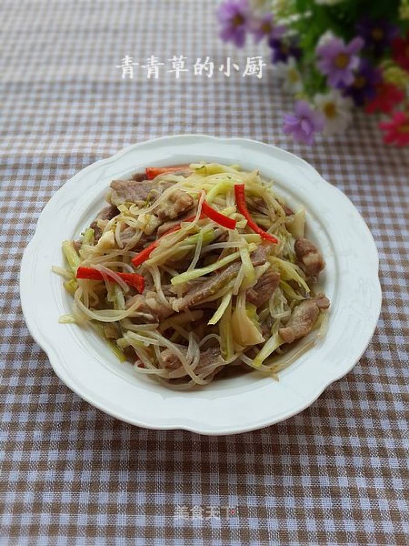 韭黄芽菜炒肉的做法