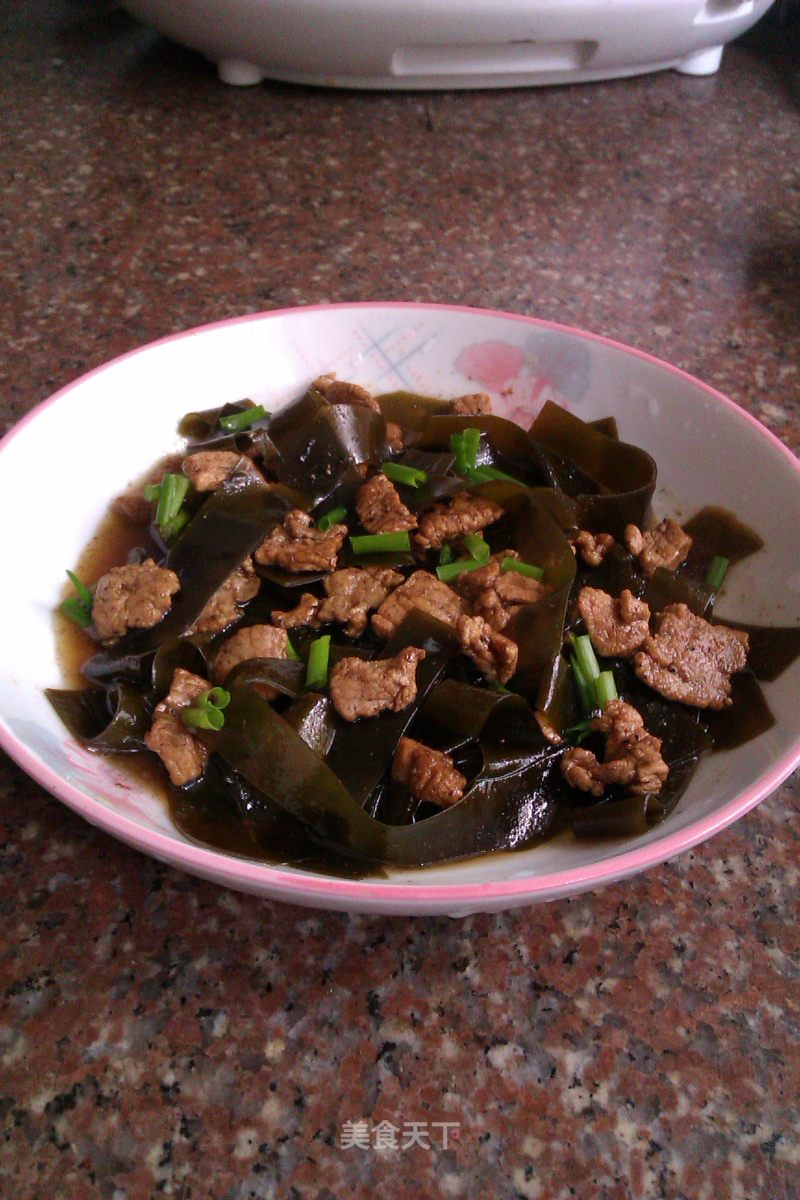 海带炒肉片的做法
