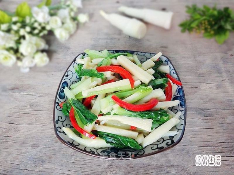 小白菜炒茭白的做法