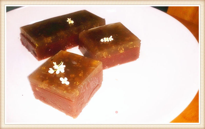 27的烘焙日记——水晶桂花蜜豆羊羹的做法