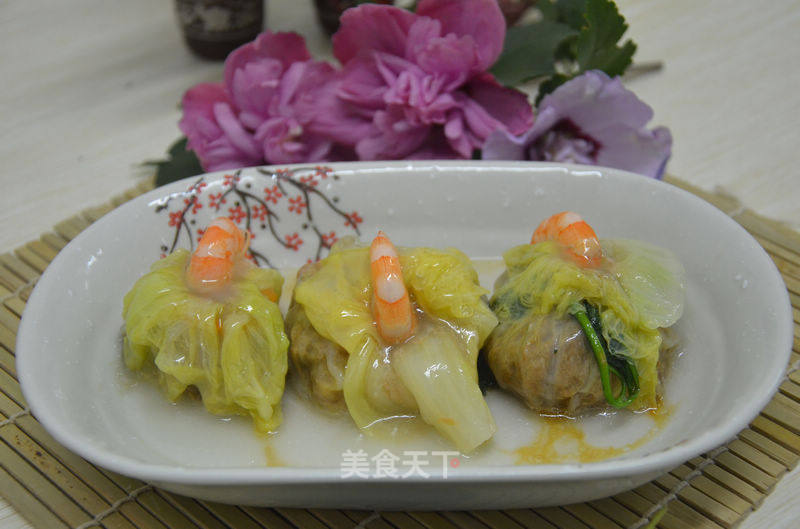 鲜虾白菜石榴包的做法
