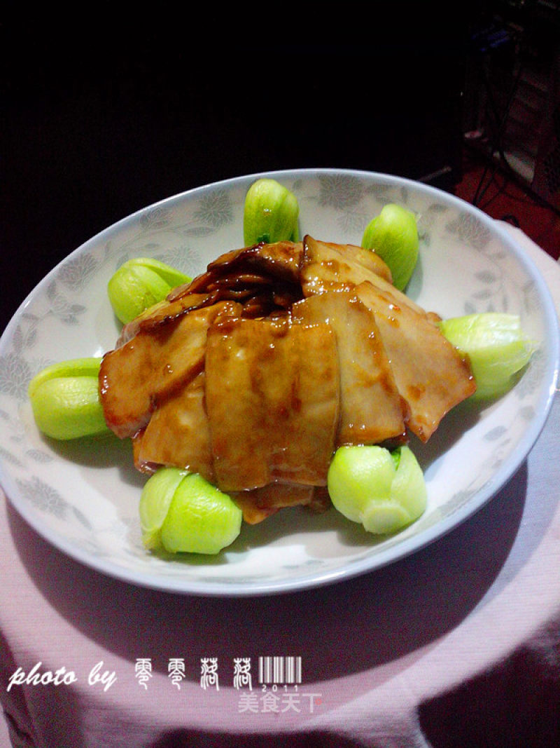 杏鲍菇扣青菜的做法