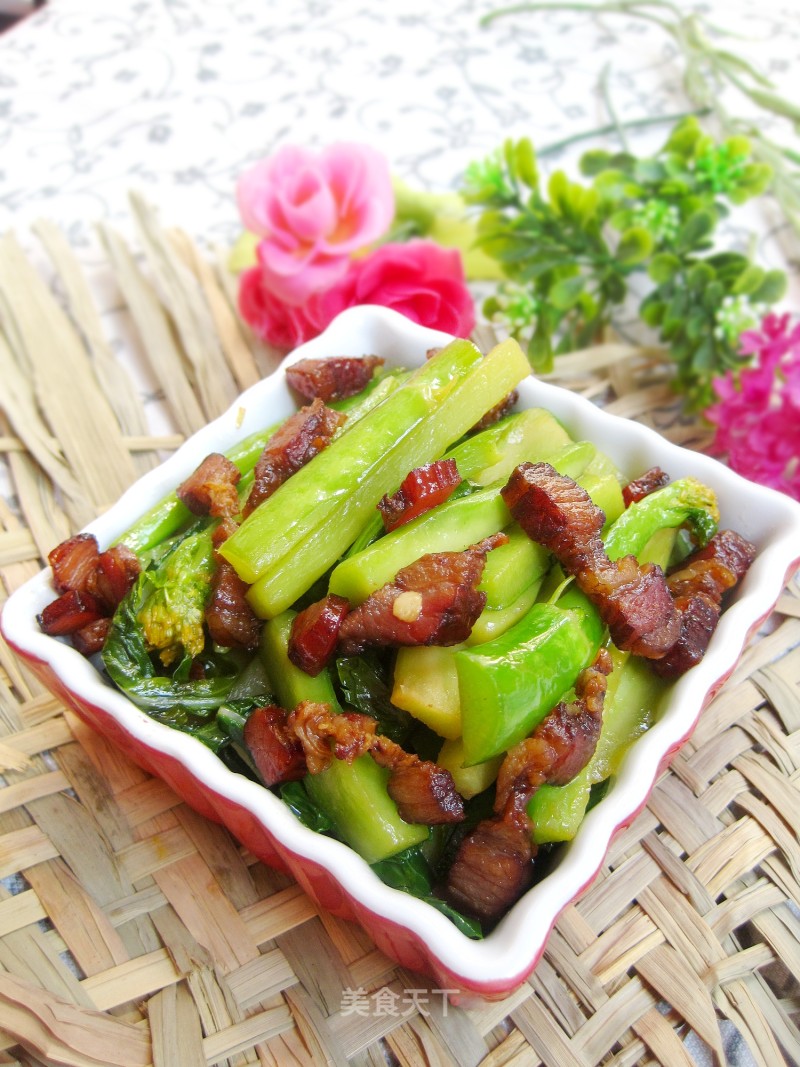腊肉炒芥蓝的做法