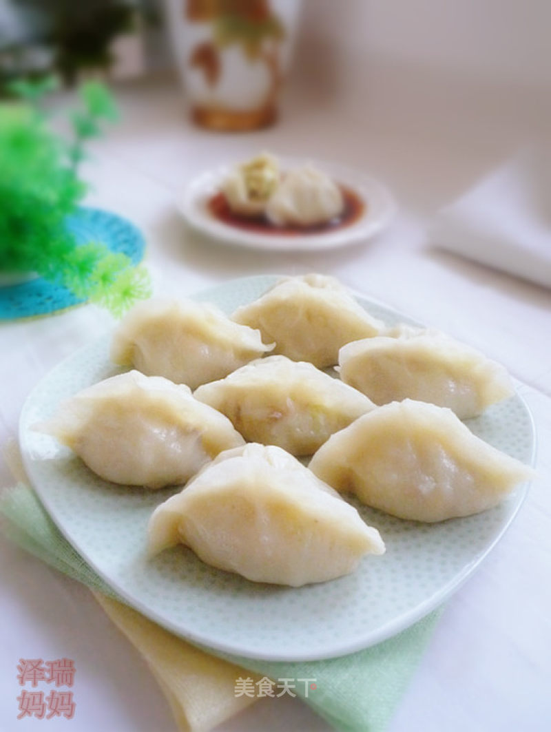 白菜香干素蒸饺的做法