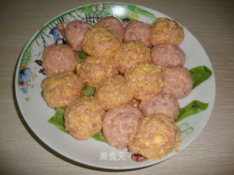【清蒸玉米＆马蹄狮子头】-----原汁原味，清甜的味道的做法