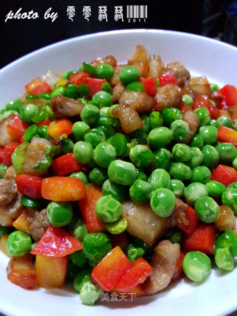 豌豆萝卜炒肉丁的做法