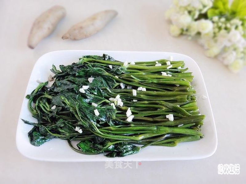 野生菌熟菌粉炒空心菜的做法