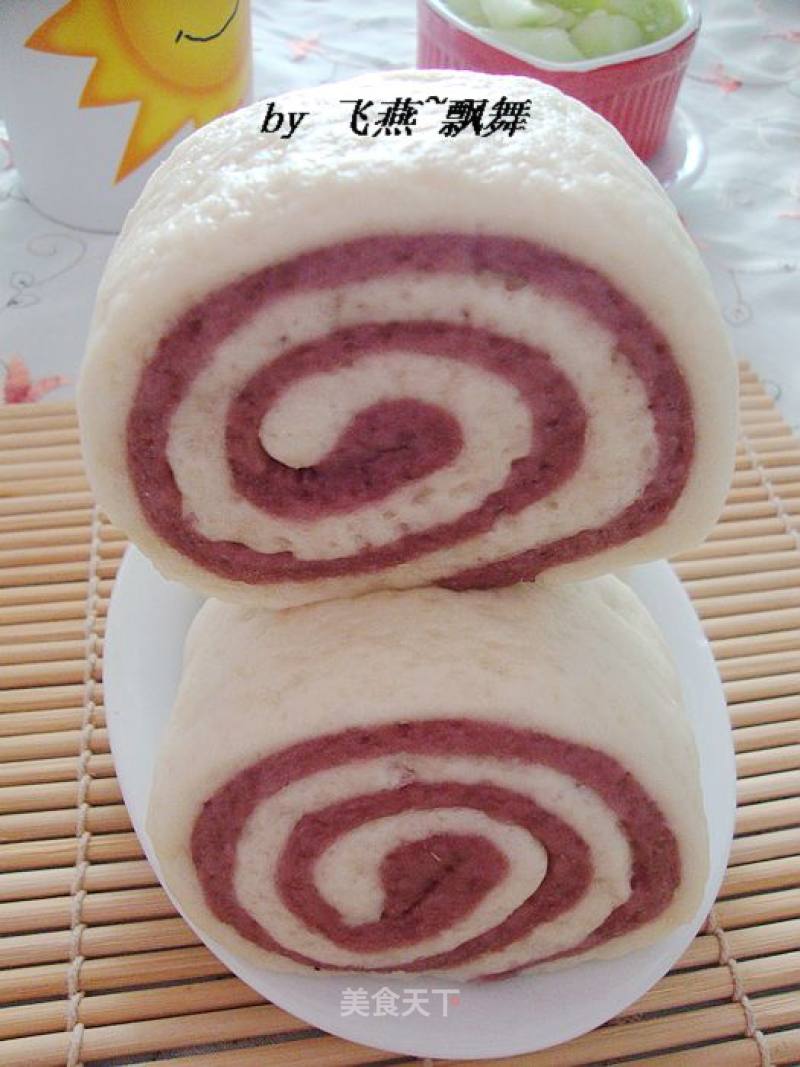 【紫薯双色花卷】-----花样主食自己做