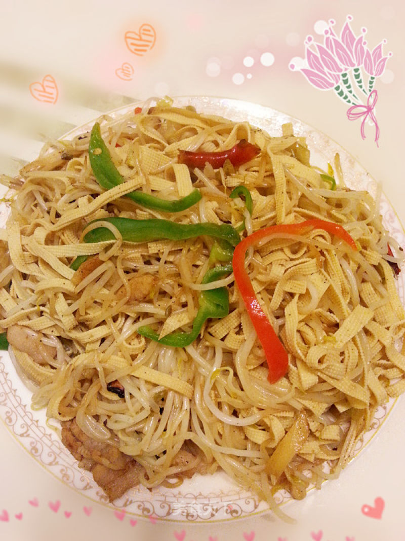 豆皮炒银芽的做法