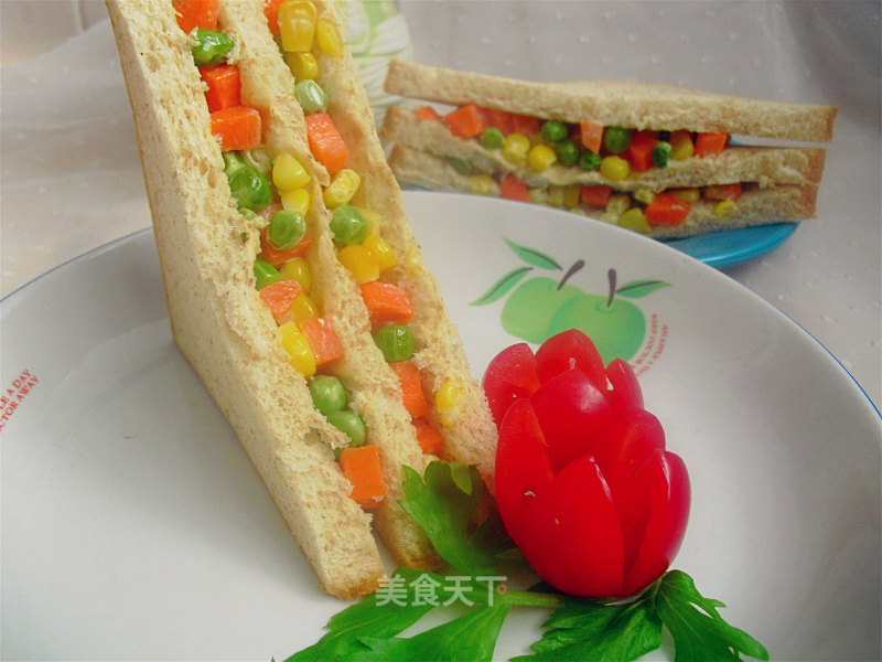 玉米沙拉三明治的做法