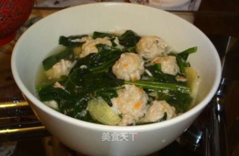 菠菜丸子汤的做法