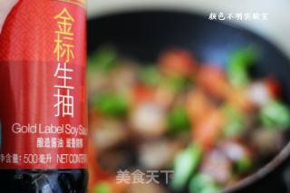 简易版盐煎尖椒五花肉的做法步骤：7