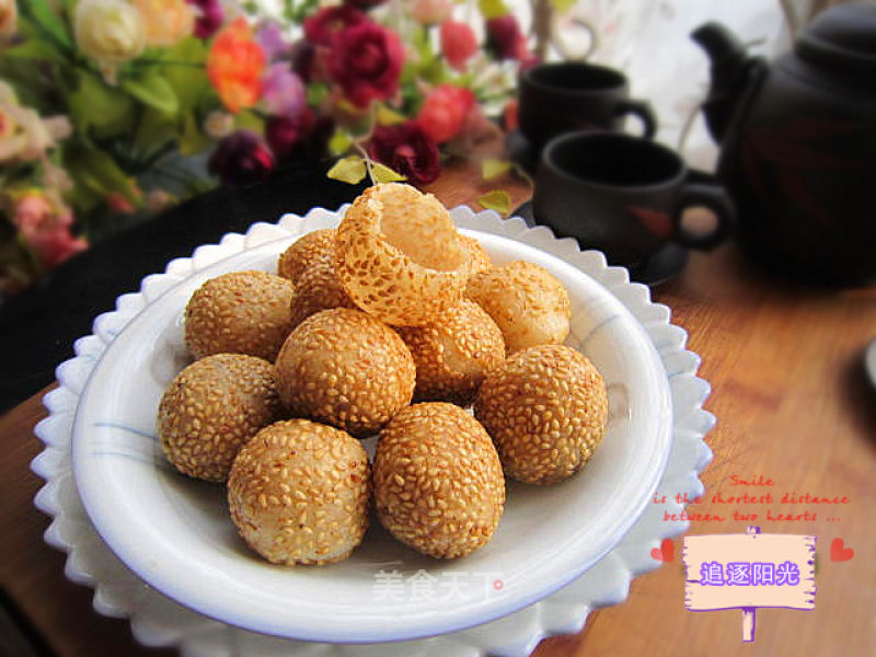 空心麻团--不用泡打粉一样可做出漂亮的空心麻团的做法
