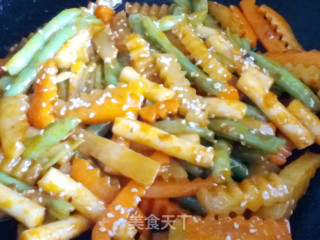 香辣炒年糕的做法步骤：8