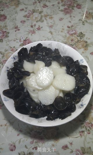 黑白双脆——山药炒木耳的做法步骤：5