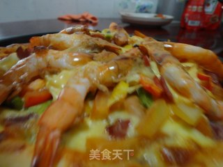 至尊培根大虾披萨的做法步骤：9