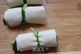 千张菠菜卷的做法步骤：9