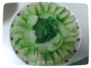 免炒···富贵花开···上汤小青菜的做法步骤：2