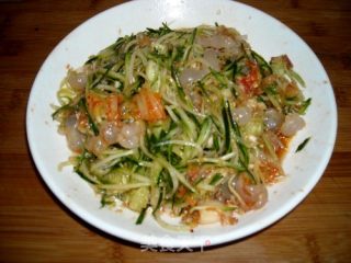 海蜇头拌青瓜丝的做法步骤：9
