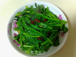 炝炒白油菜（白菜苔或者其他叫法）的做法步骤：7