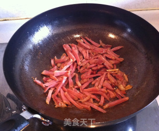 蒜苔腊肉的做法步骤：4