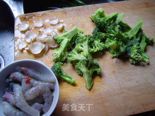 百合西兰花炒虾仁的做法步骤：2