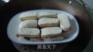 鱼肉、火腿肠蒸豆腐的做法步骤：5