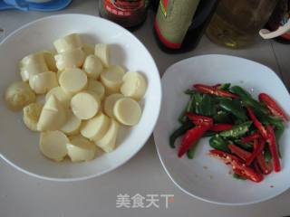 双椒烩豆腐的做法步骤：2