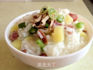 腊肠薯仔粥的做法步骤：5